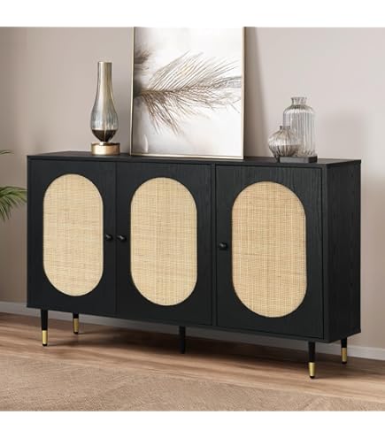 Amazon.com: Powell Janie Rattan Cabinet - Gold Metal Frame, Cane